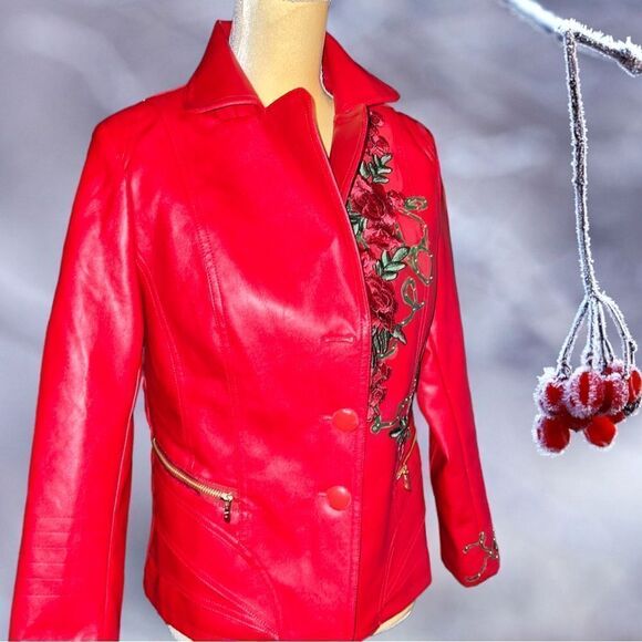 Yijia Meiyi red leather revamped jacket! - Picture 9 of 13